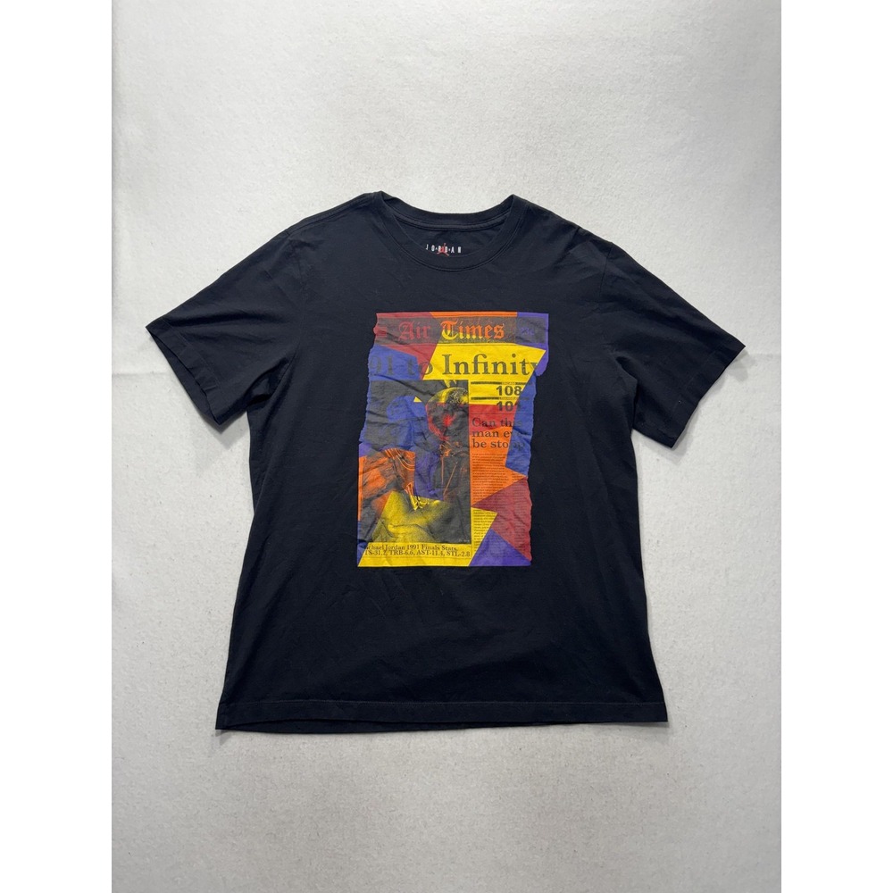 Jordan Mens Large Black Michael Jordan Air Times 1991 Finals Graphic T-Shirt
